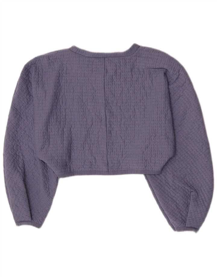 Zara Blusa Crop Feminina Top Reino Unido 14 Grande Roxo