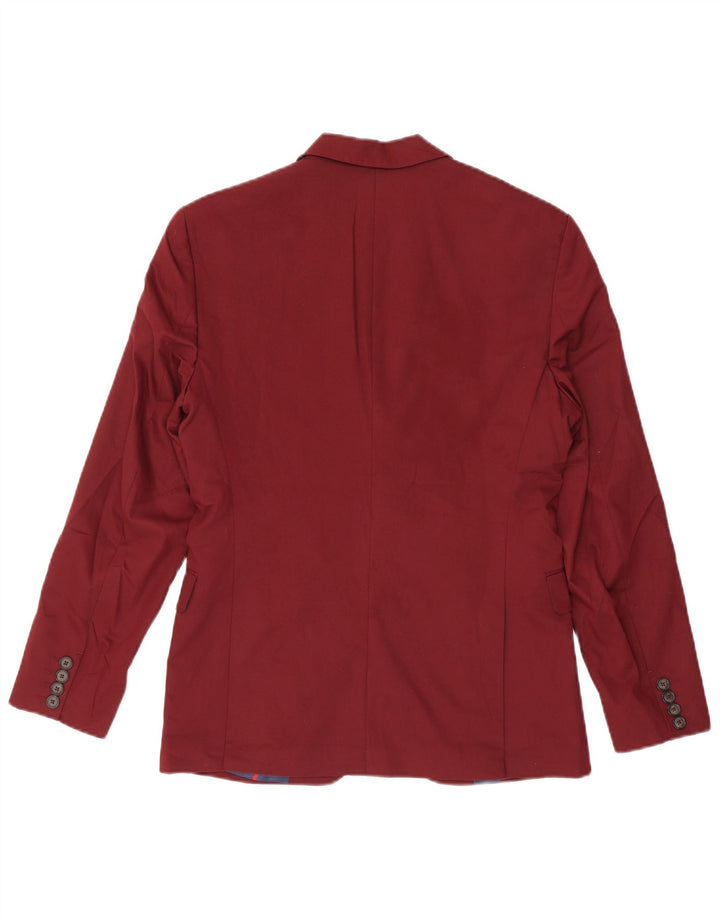 Jaqueta blazer masculina Zara com 2 botões UE 46 pequena viscose borgonha