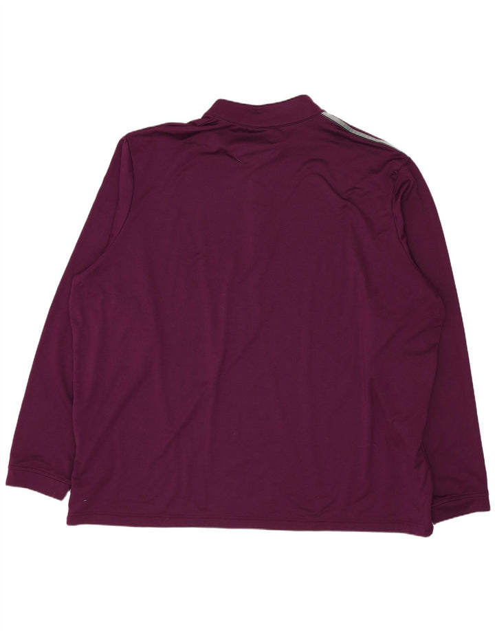 Adidas Mens Zip Neck Pullover Treino Top 2XL Roxo Poliéster