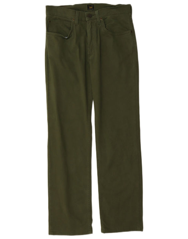 Lee Calça masculina reta casual W30 L30 algodão verde
