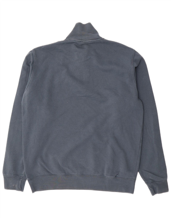 Adidas Mens Zip Neck Moletom Jumper Médio Algodão Cinza