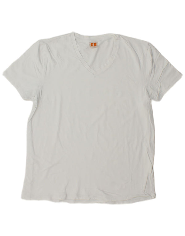 Camiseta masculina Hugo Boss Top XL algodão branco