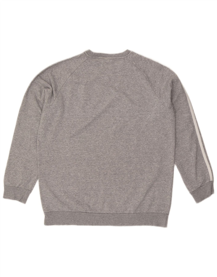 ADIDAS Womens Oversized Sweatshirt Jumper UK 8/10 Pequeno Cinza Flecked