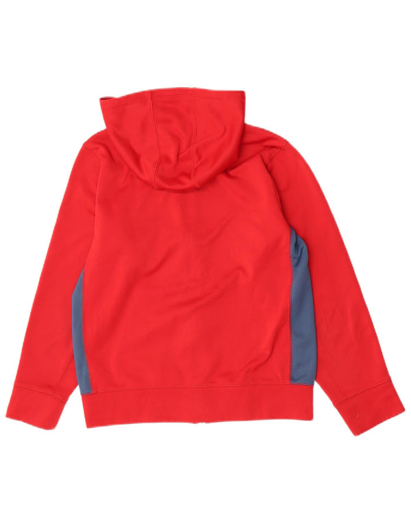 Suéter Nike Boys Zip com capuz 12-13 anos grande vermelho colorblock poliéster