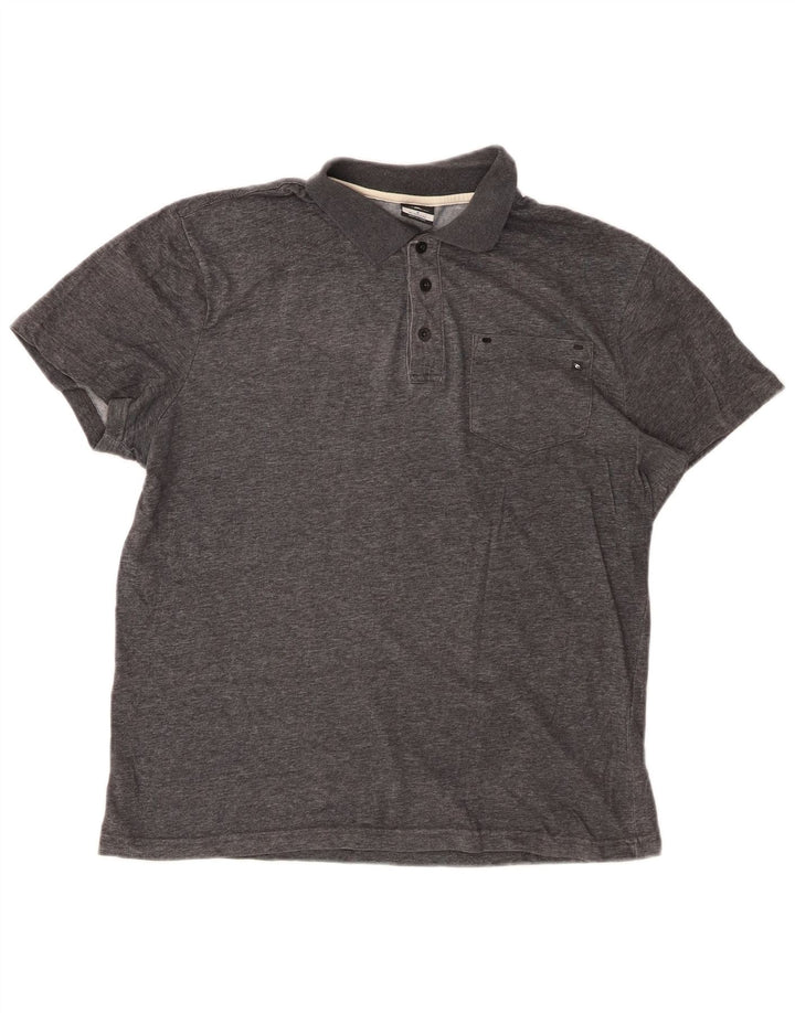 Camisa polo masculina RIP CURL com ajuste relaxado pequeno algodão cinza