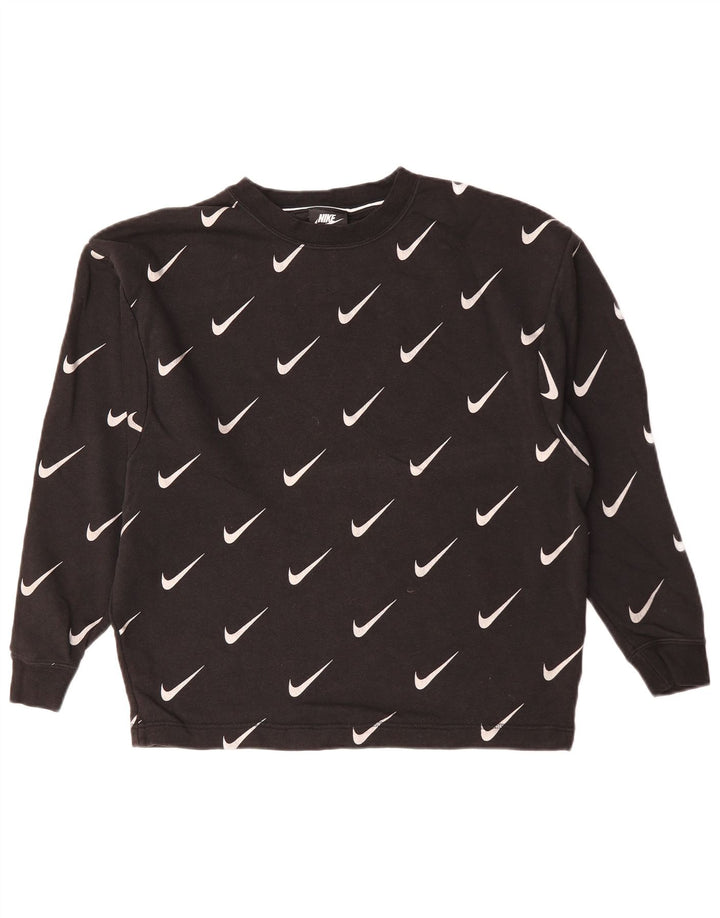 NIKE Mens Graphic Moletom Jumper XS Algodão Preto