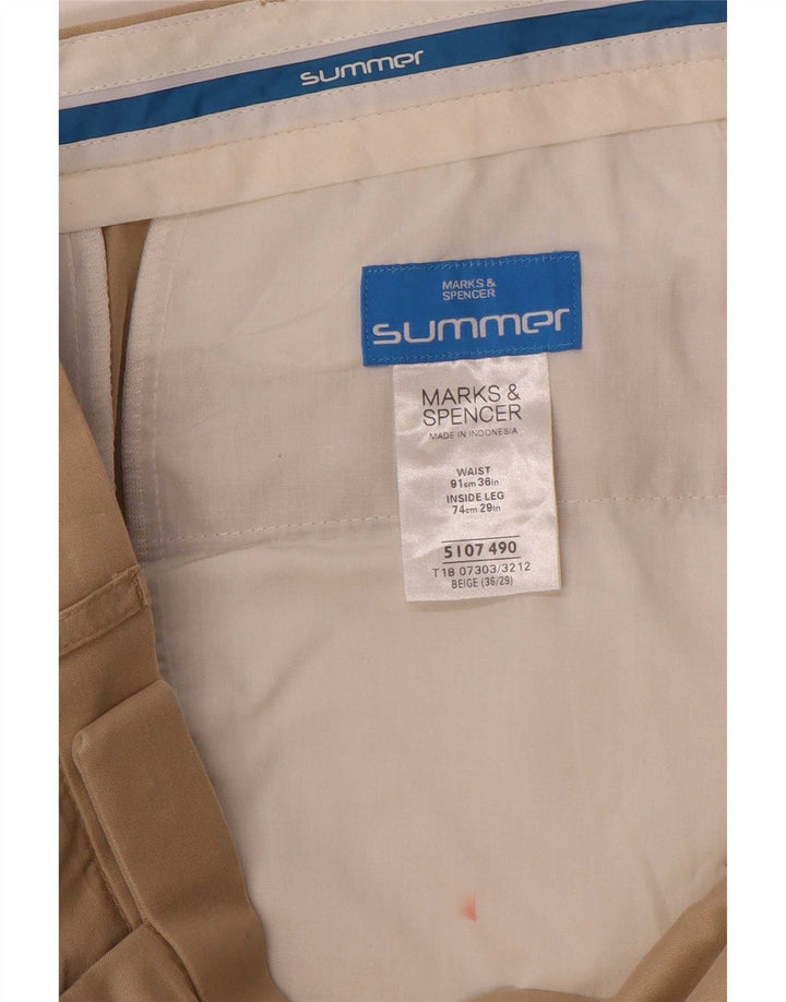 Calça masculina Marks & Spencer com pegged terno W36 L29 bege
