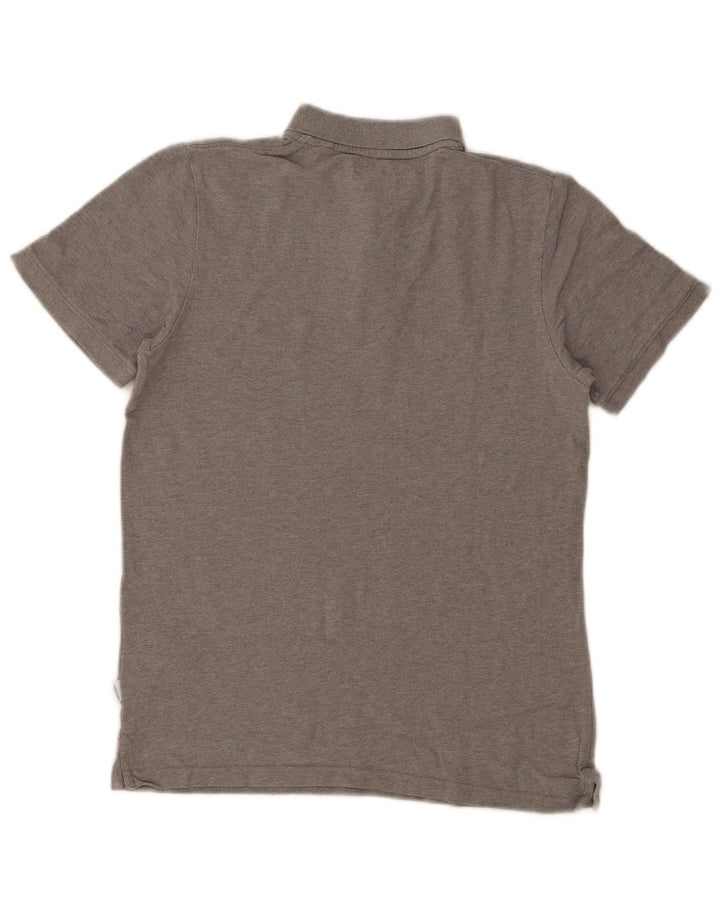 Camisa polo masculina Jack & Jones pequena cinza algodão