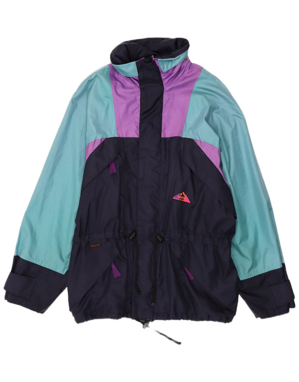 Jaqueta de chuva masculina Aesse UK 40 grande poliamida colorblock azul marinho