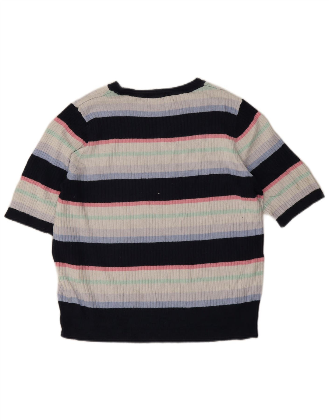 Camiseta feminina Marks & Spencer UK 16 grande listrada multicolorida