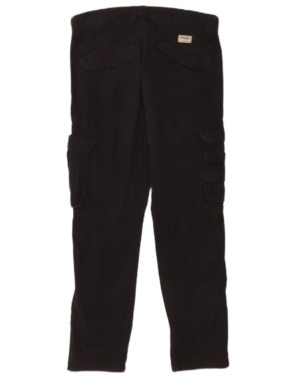 Calça cargo Wrangler masculina regular cônica W32 L30 algodão preto