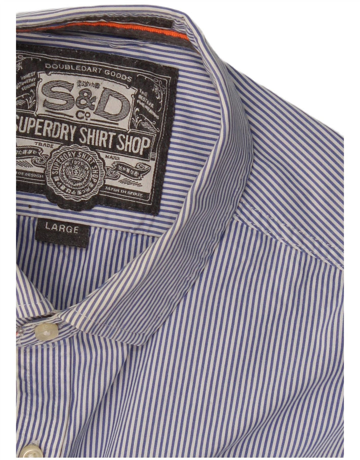 Camisa masculina Superdry grande listra azul marinho