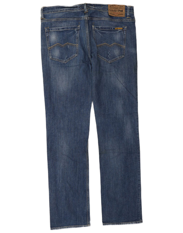 Meltin' Pot Masculino Marvin Slim Jeans W36 L34 Azul Algodão