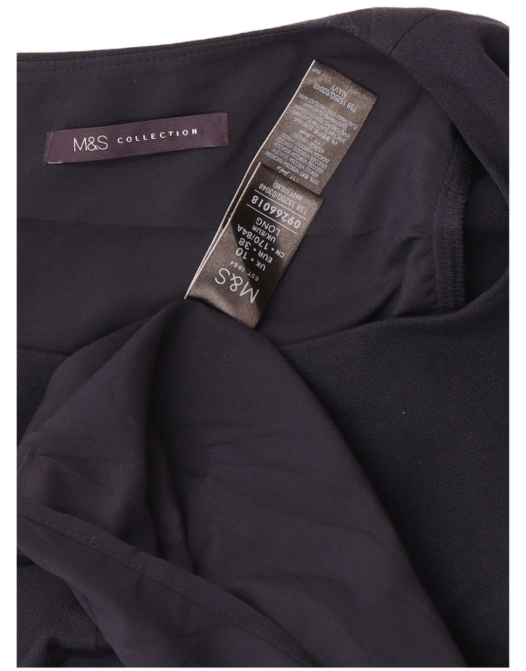 Vestido Bodycon feminino Marks & Spencer Reino Unido 10 pequeno azul marinho poliéster