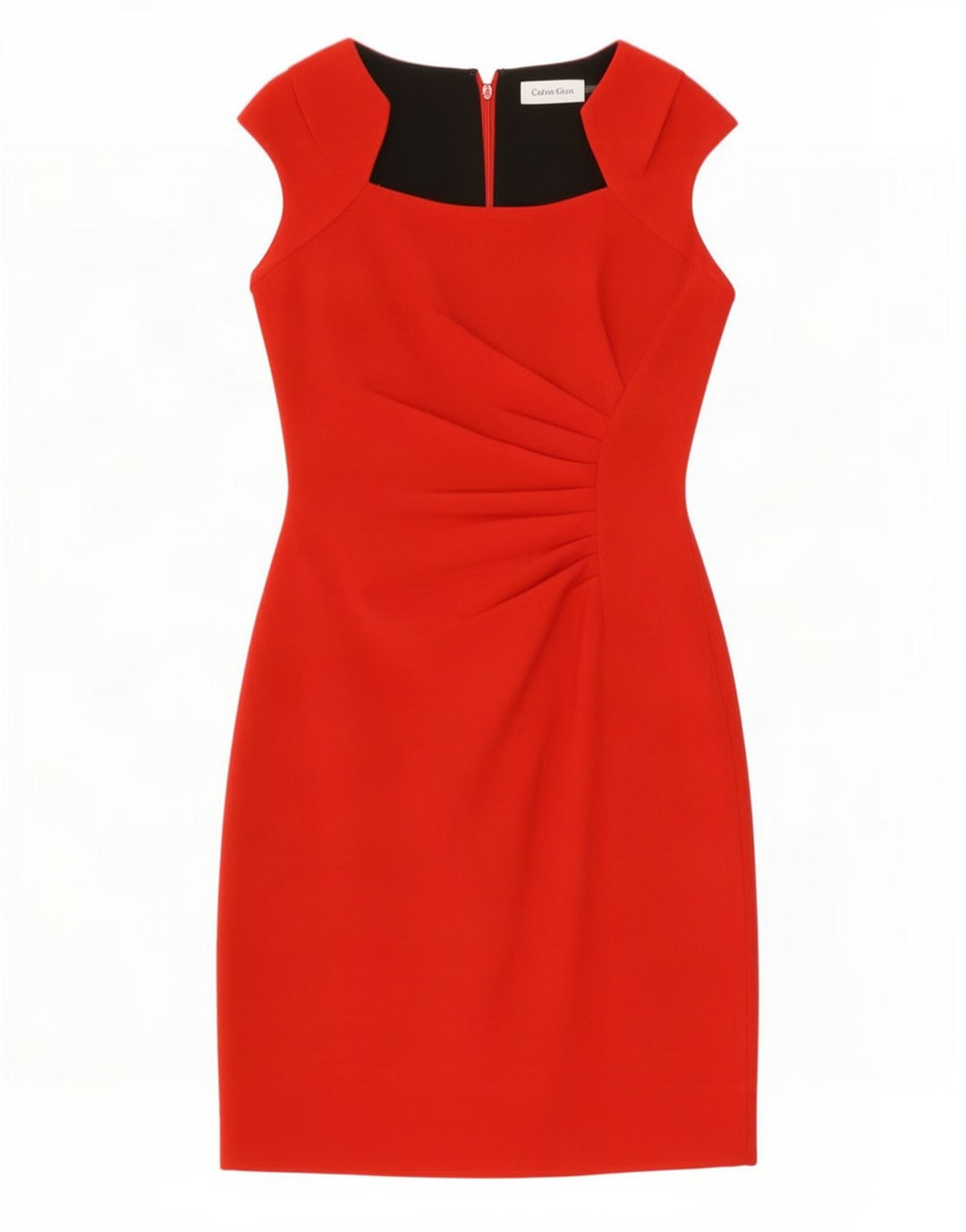 Vestido bainha feminino Calvin Klein Jeans Reino Unido 8 pequeno poliéster vermelho
