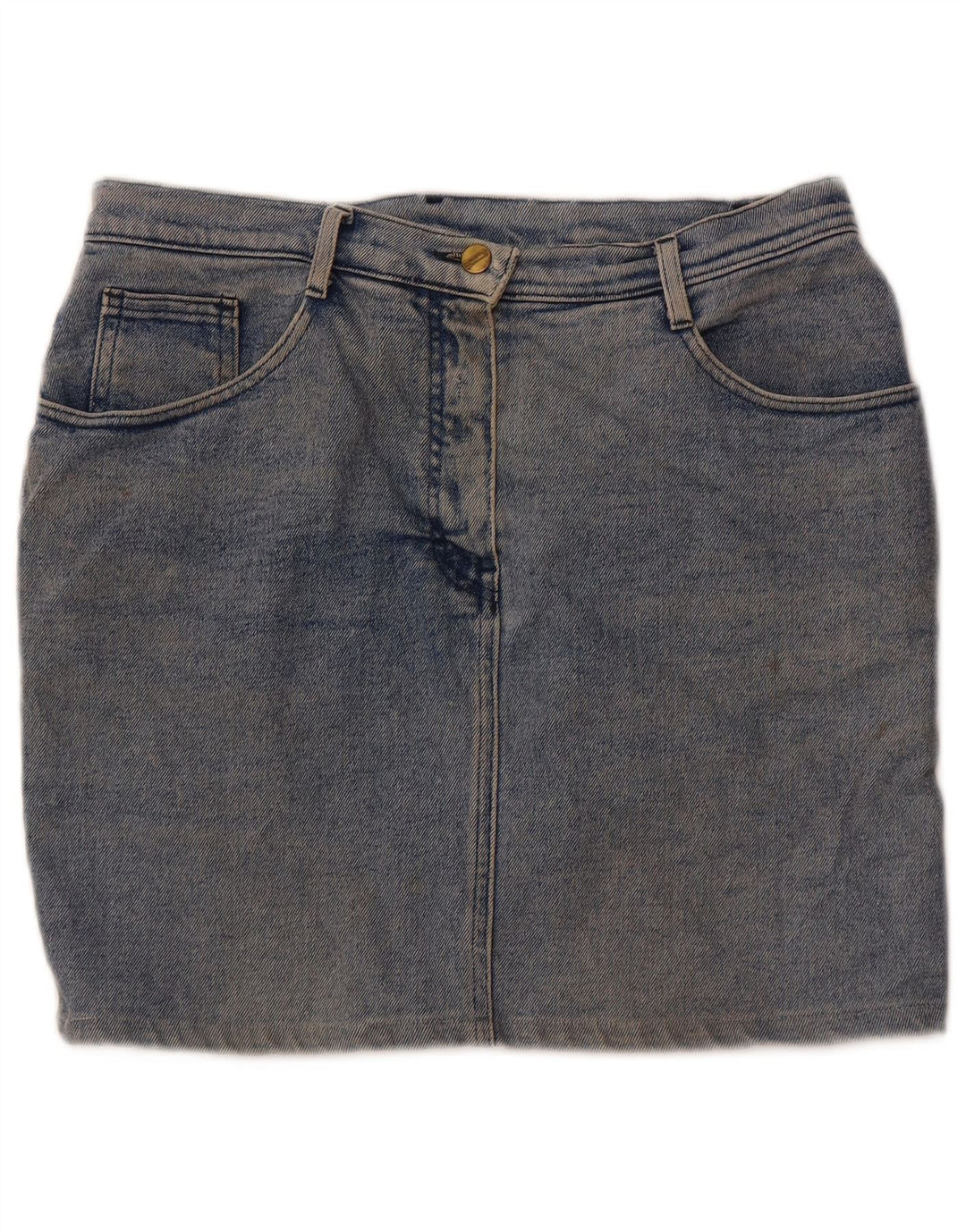 Mini saia jeans feminina Quarry W31 algodão azul médio