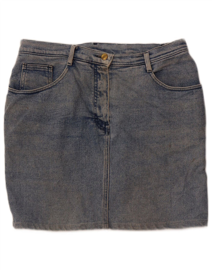 Mini saia jeans feminina Quarry W31 algodão azul médio