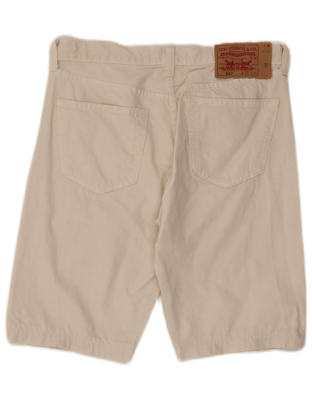Shorts jeans masculino 501 Levi's W33 médio algodão branco