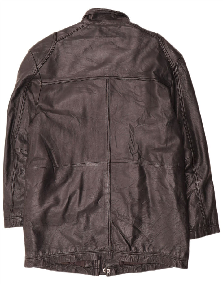 Casaco de couro masculino UK 40 grande preto