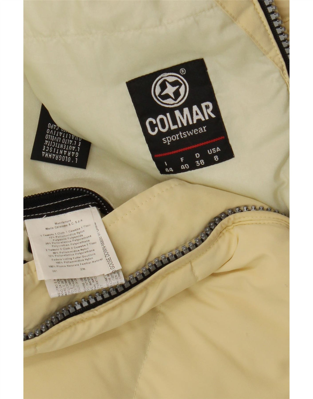 Colete acolchoado feminino Colmar IT 44 poliamida colorblock bege médio