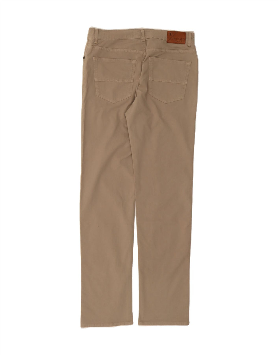 TRUSSARDI Womens Slim Casual Trousers W36 L34 Beige Cotton Vintage Trussardi and Second-Hand Trussardi from Messina Hembry 