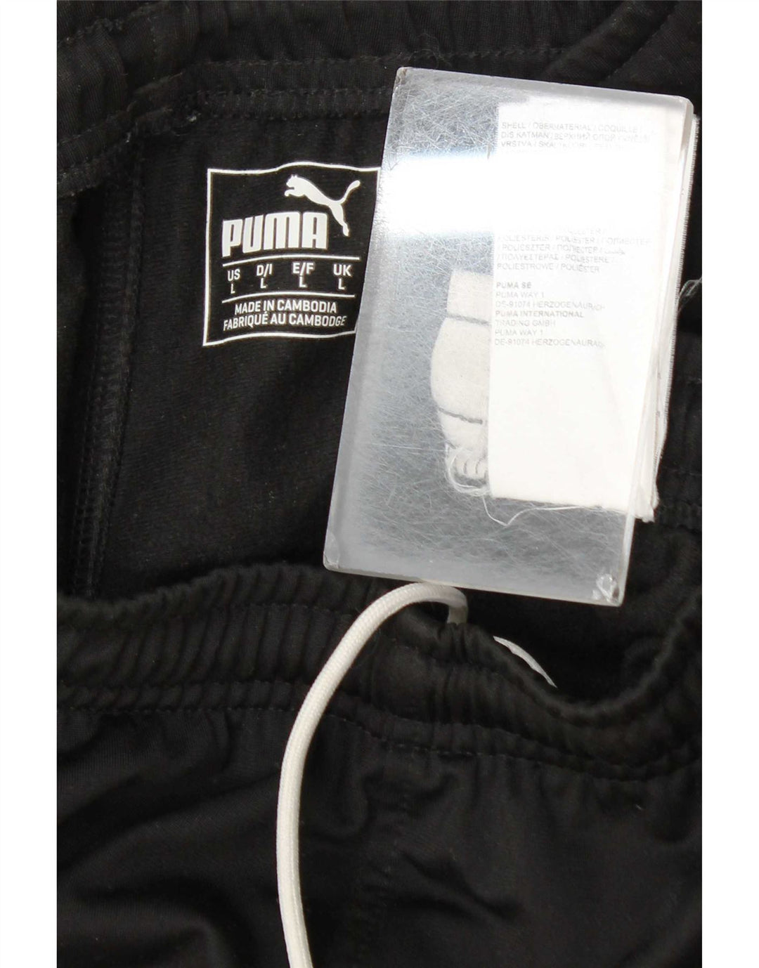 Calça de treino masculina Puma Joggers grande poliéster preto