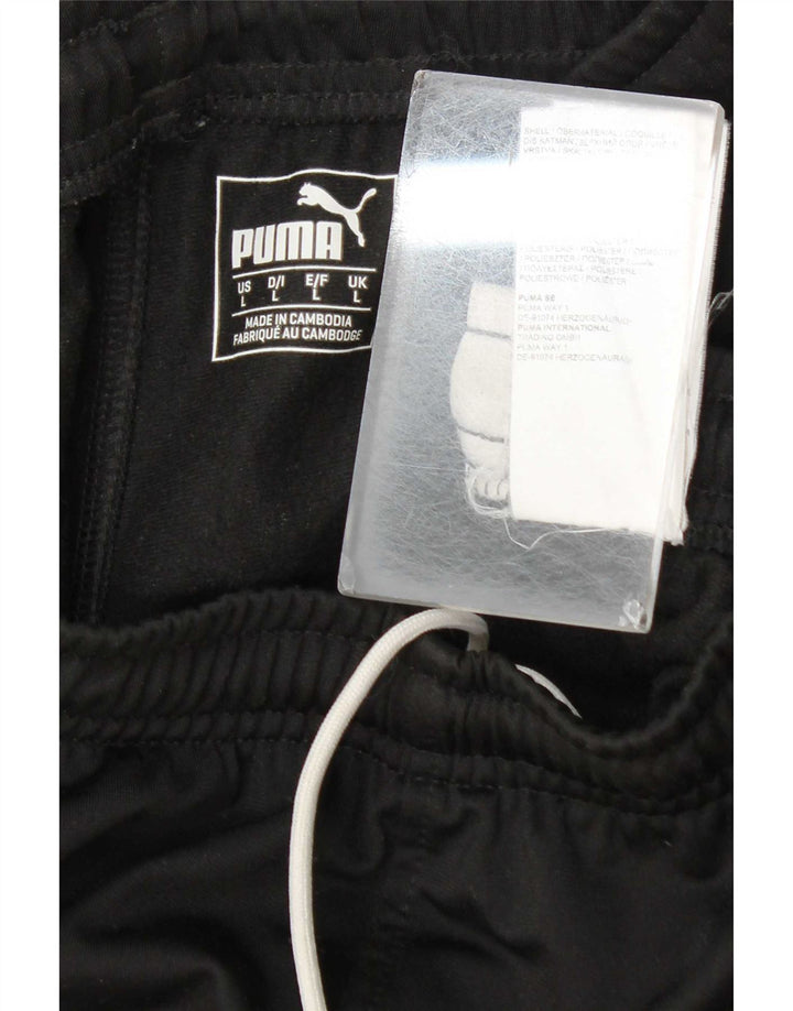 Calça de treino masculina Puma Joggers grande poliéster preto