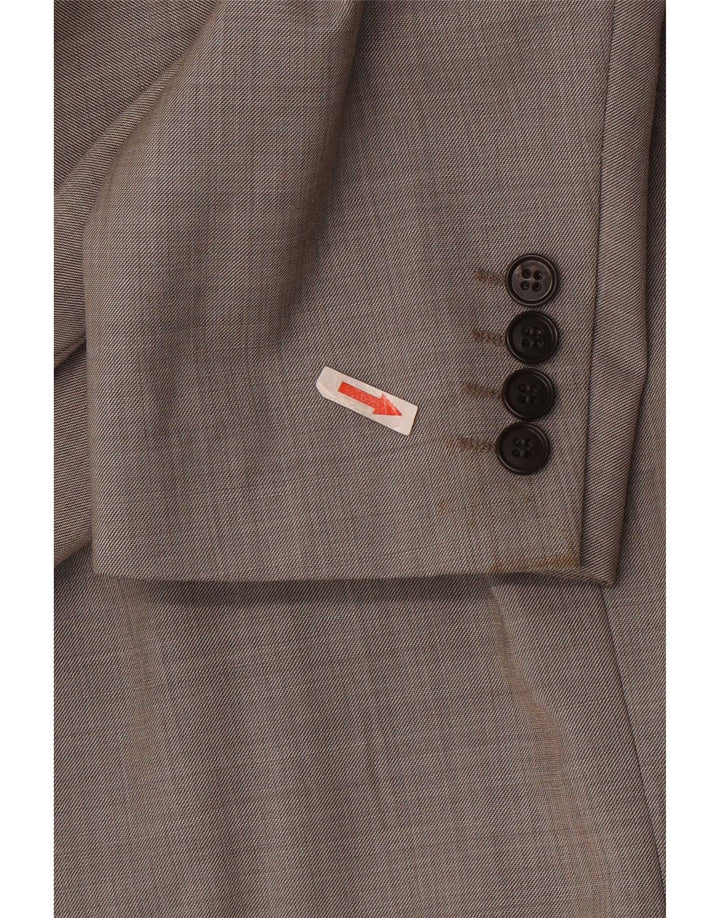 Jaqueta blazer masculina de 2 botões Marks & Spencer Reino Unido 48 2XL lã cinza