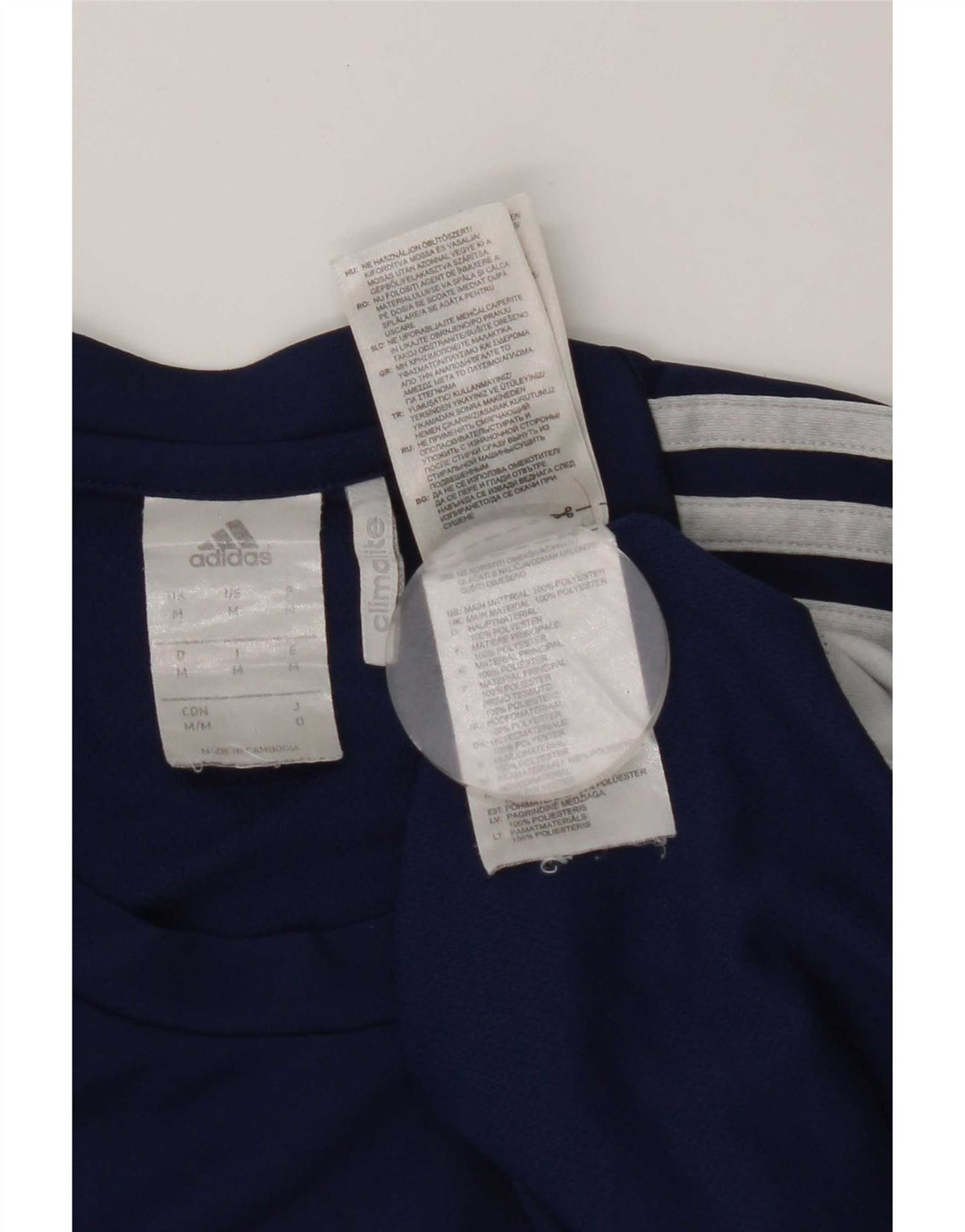 Adidas Masculino Climalite Camiseta Top Médio Azul Marinho Colorblock Poliéster