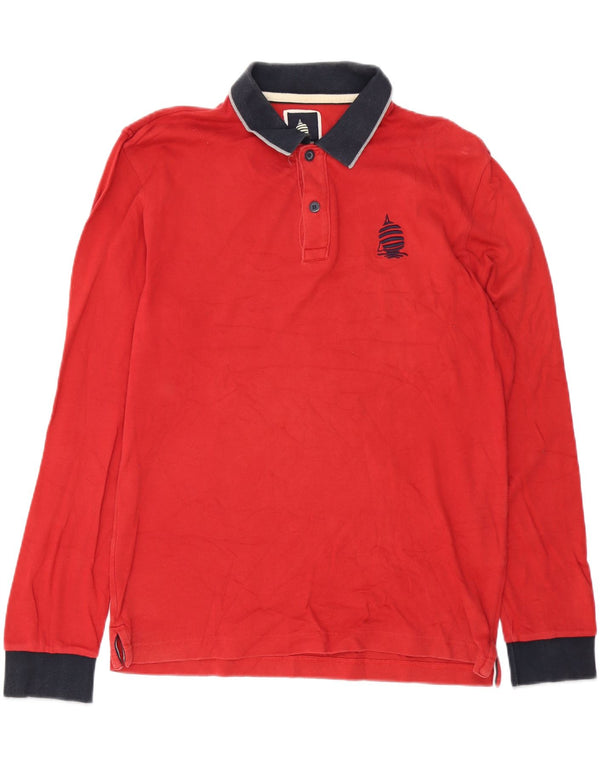 Camisa polo masculina de manga comprida Marina Yachting XL Borgonha Colourblock Algodão