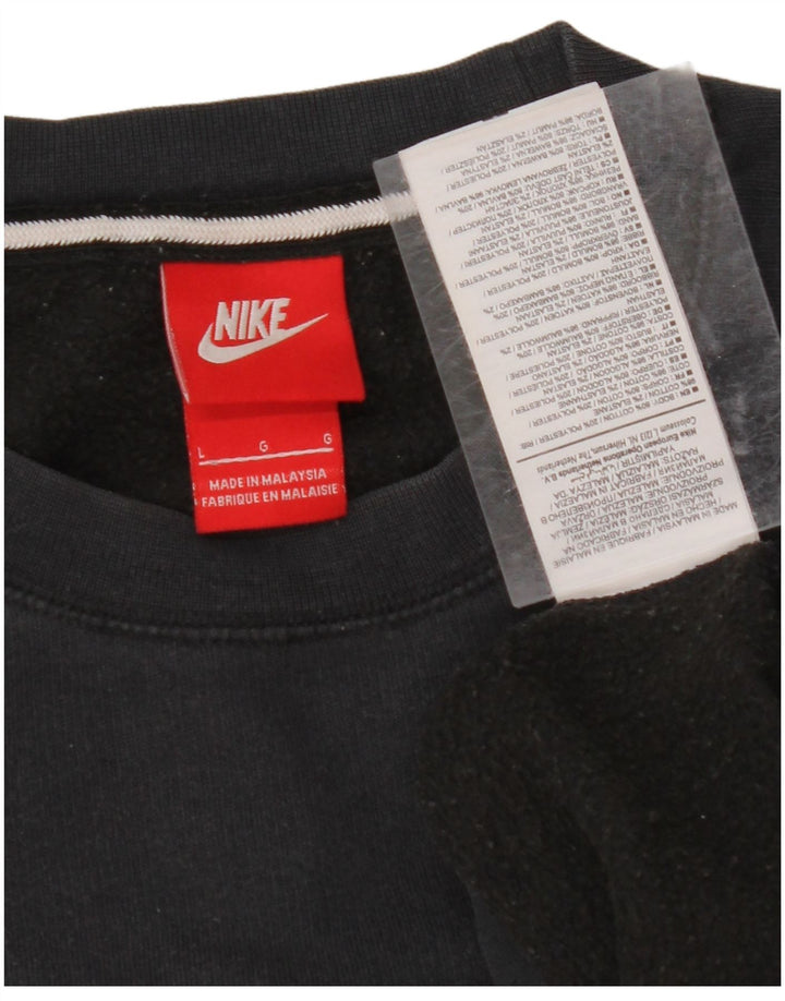 NIKE Womens Oversized Sweatshirt Jumper UK 16 Grande Azul Marinho Algodão