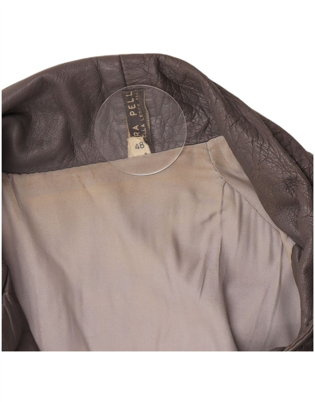 Jaqueta de couro masculina vintage IT 48 couro cinza médio