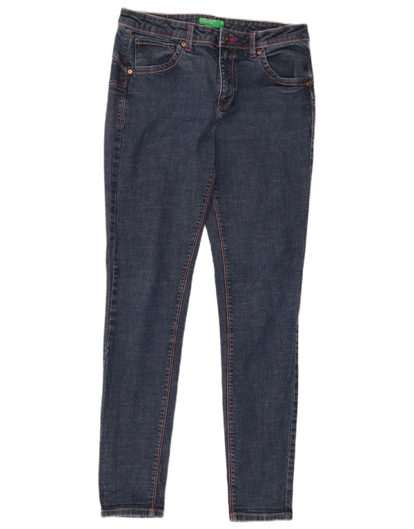 Benetton Jeans Skinny Feminino W31 L30 Azul Marinho Algodão
