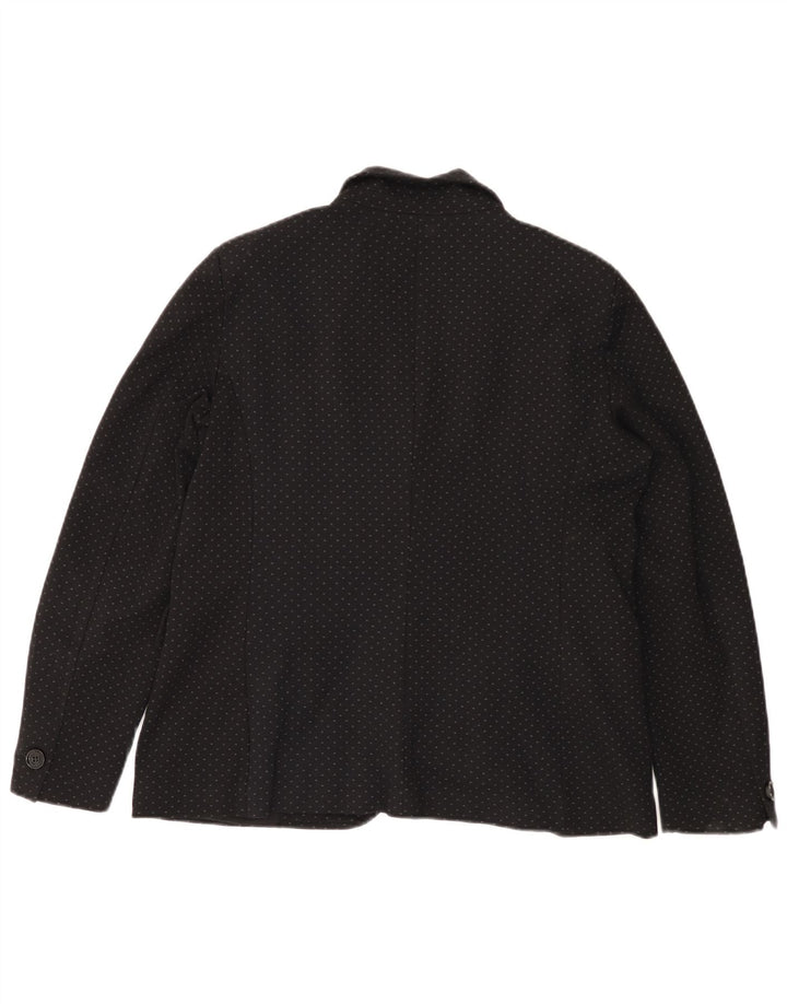 TRUSSARDI JEANS Jaqueta blazer feminina com 1 botão IT 44 médio preto manchado