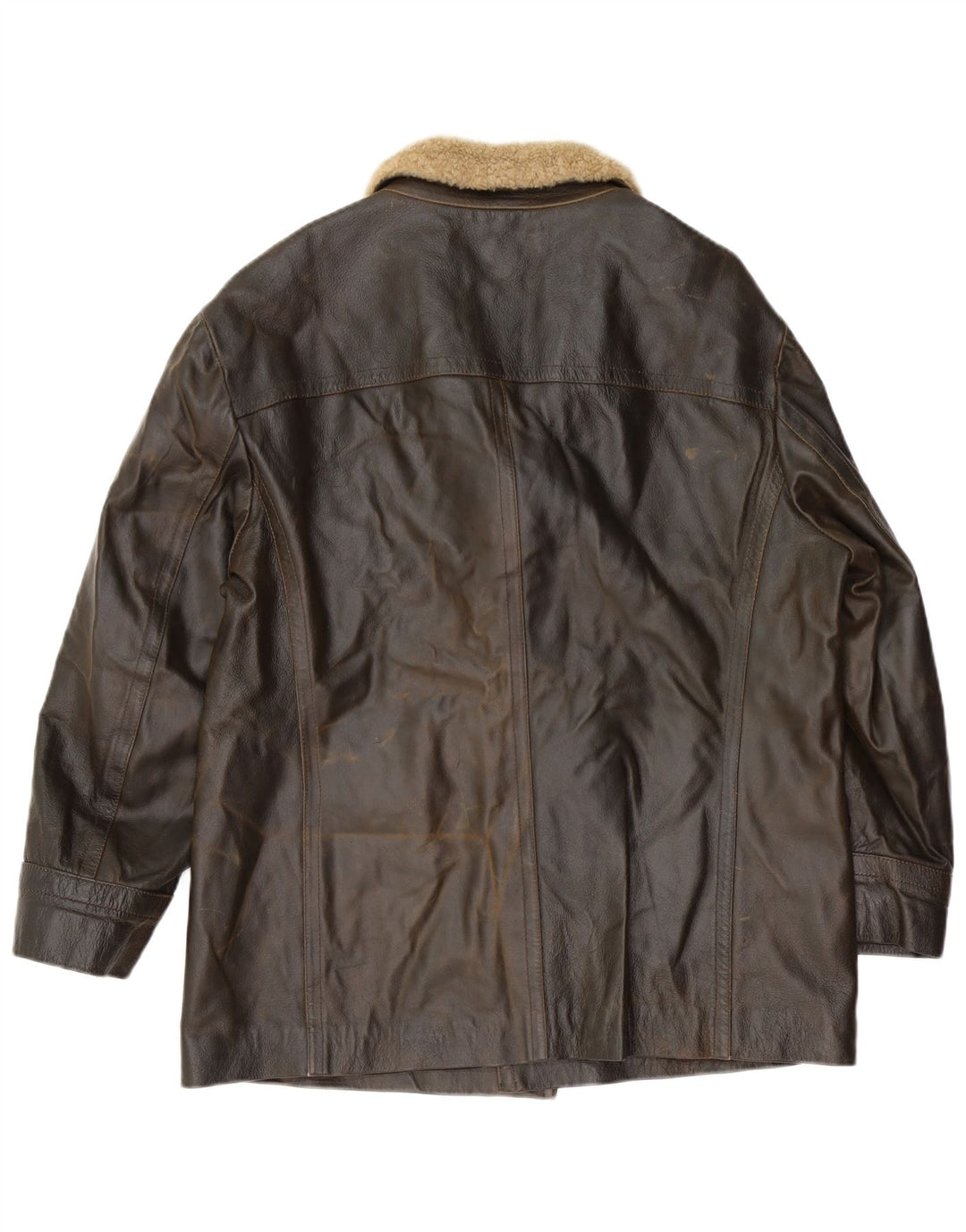 Jaqueta de couro masculina LAVORAZIONE ARTIGIANALE Reino Unido 40 grande couro marrom