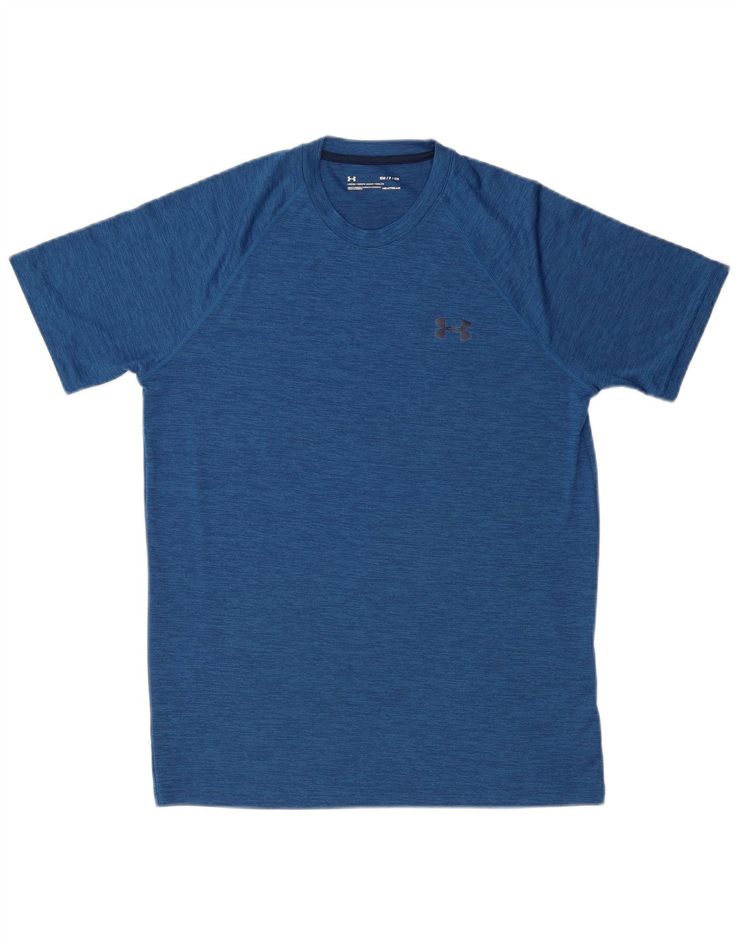 UNDER ARMOUR Camiseta masculina Heat Gear Top pequeno poliéster manchado azul