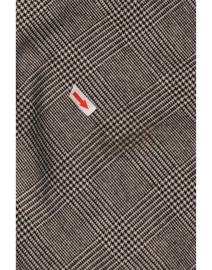 Luisa Spagnoli vestido maxi feminino de manga comprida IT 46 grande cinza houndstooth