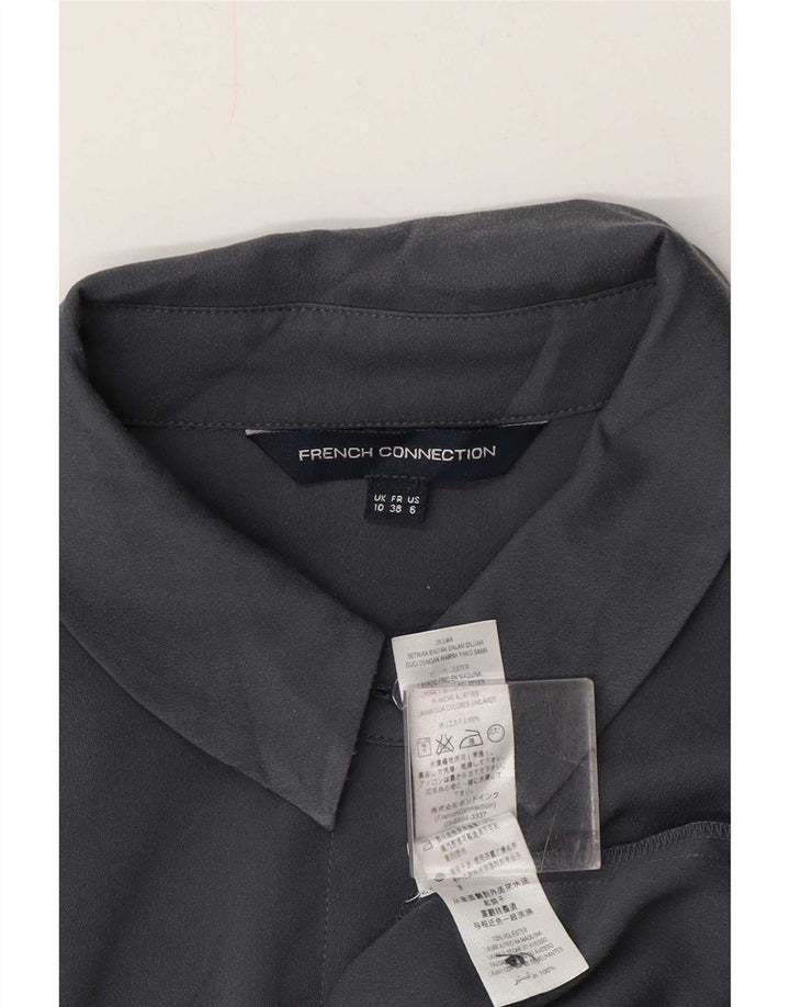 Vestido de camisa desproporcionado das mulheres francesas da conexão Reino Unido 10 poliéster cinza pequeno