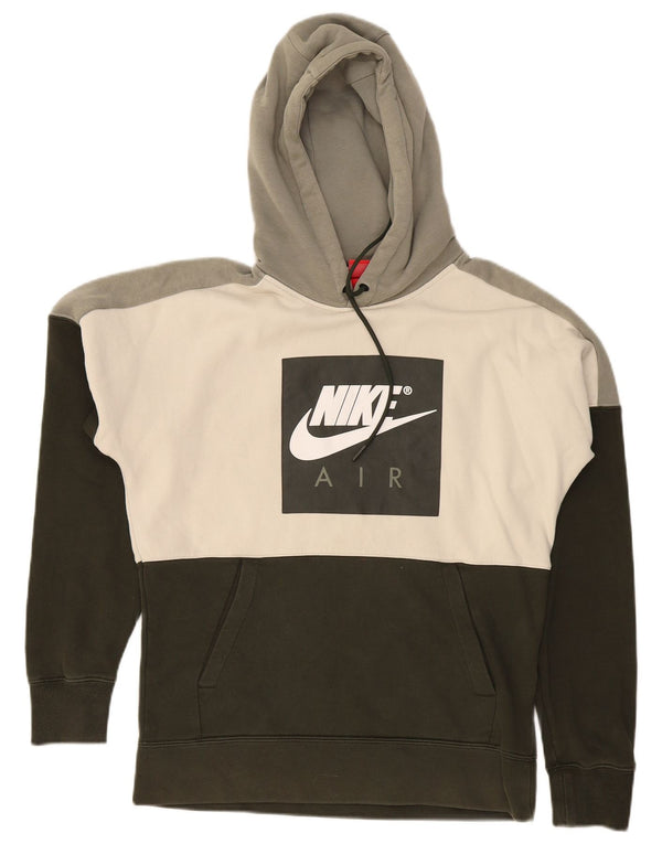 NIKE Mens Graphic Hoodie Jumper Pequeno Cáqui Colourblock Algodão