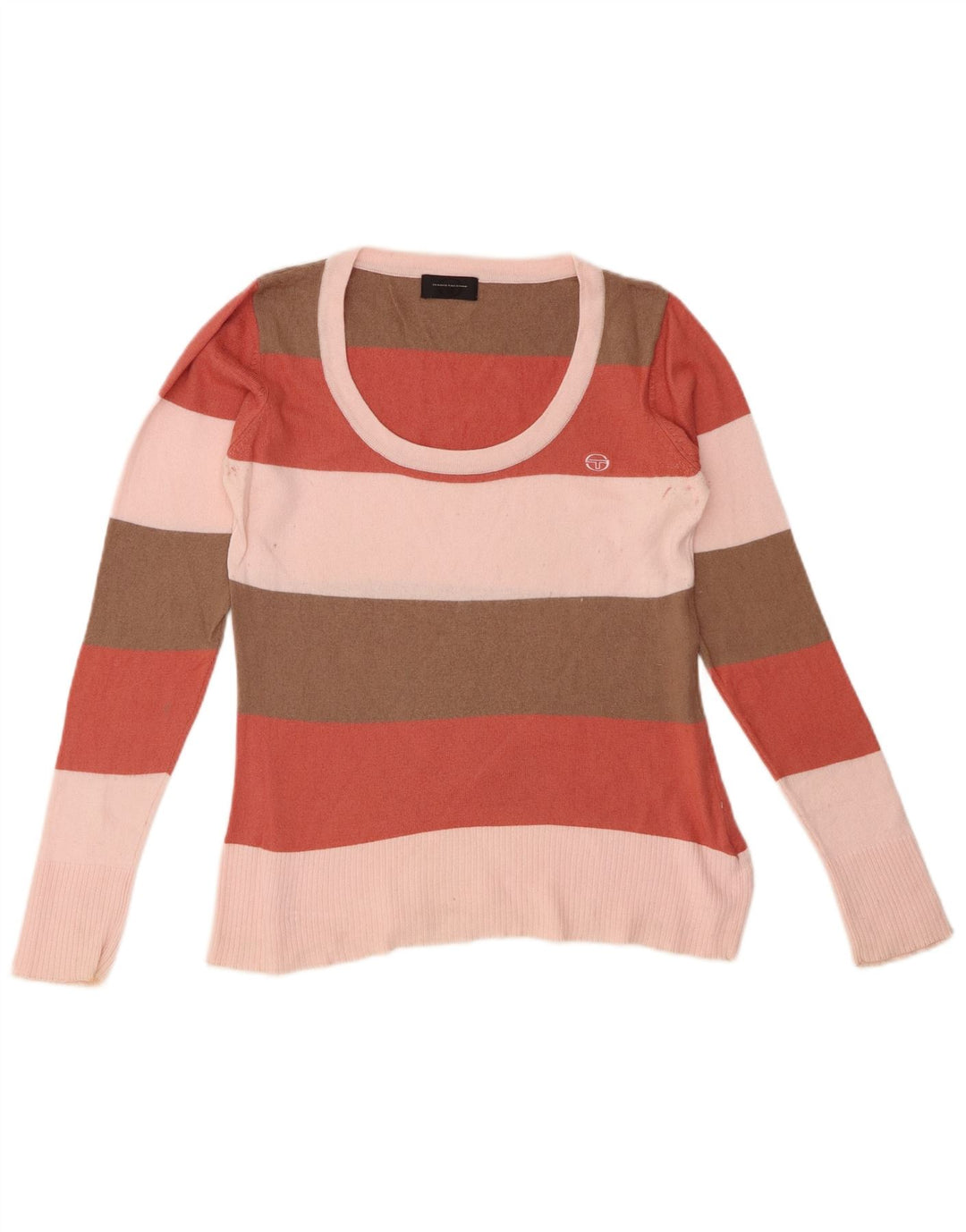SERGIO TACCHINI Suéter feminino com gola canoa Reino Unido 10 pequeno multicolorido