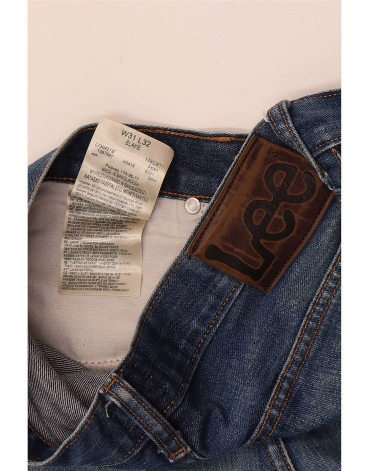 Lee Mens Blake Straight Jeans W31 L32 Azul Algodão
