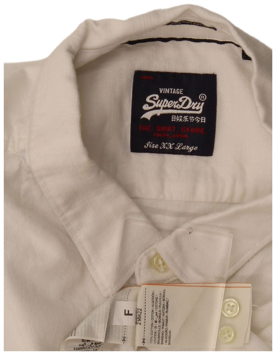 Camisa masculina Superdry 2XL algodão branco