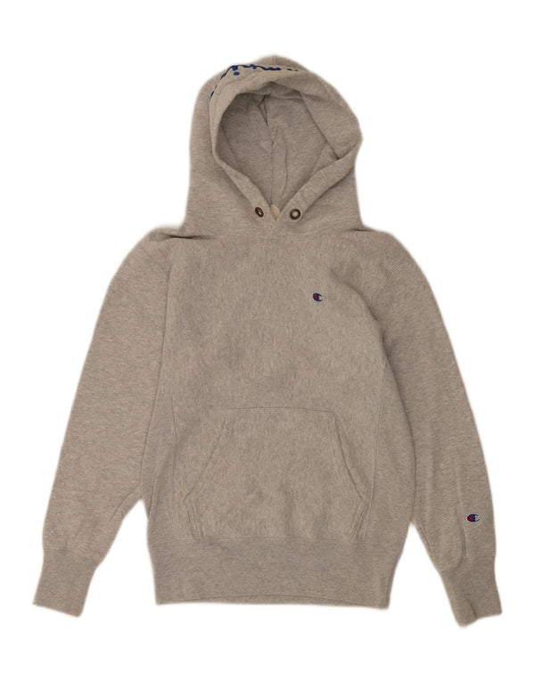 Jumper masculino com capuz gráfico Champion pequeno algodão cinza