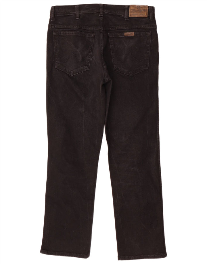 Wrangler Mens Regular Fit Straight Jeans W34 L30 Algodão Preto