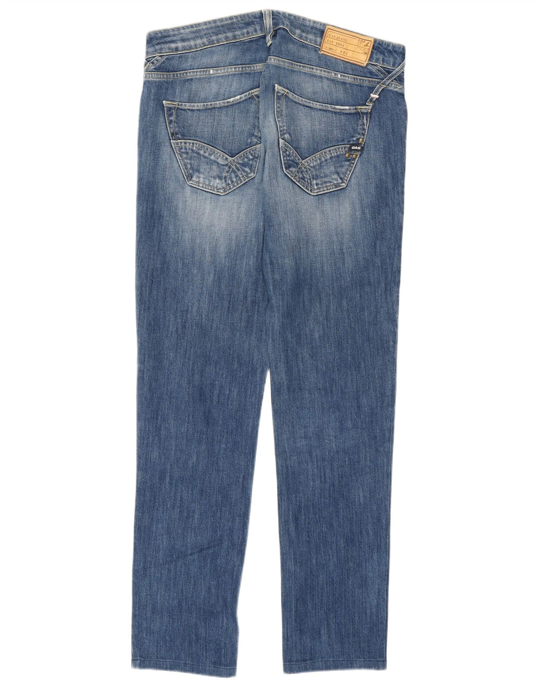Gas Mens Slim Jeans W32 L30 Azul Algodão