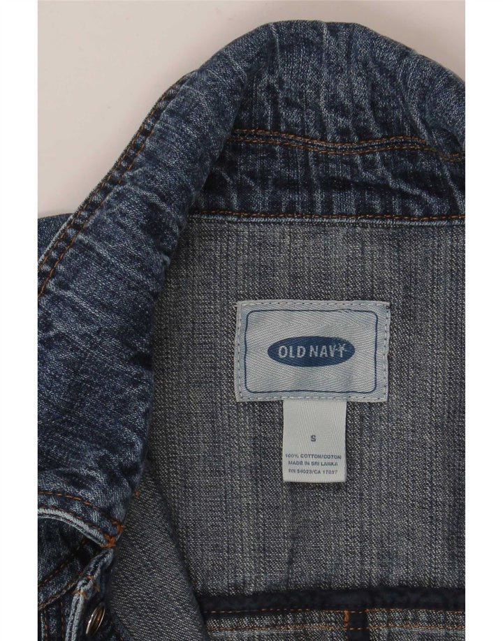 Jaqueta jeans feminina Old Navy Reino Unido 10 algodão azul pequeno