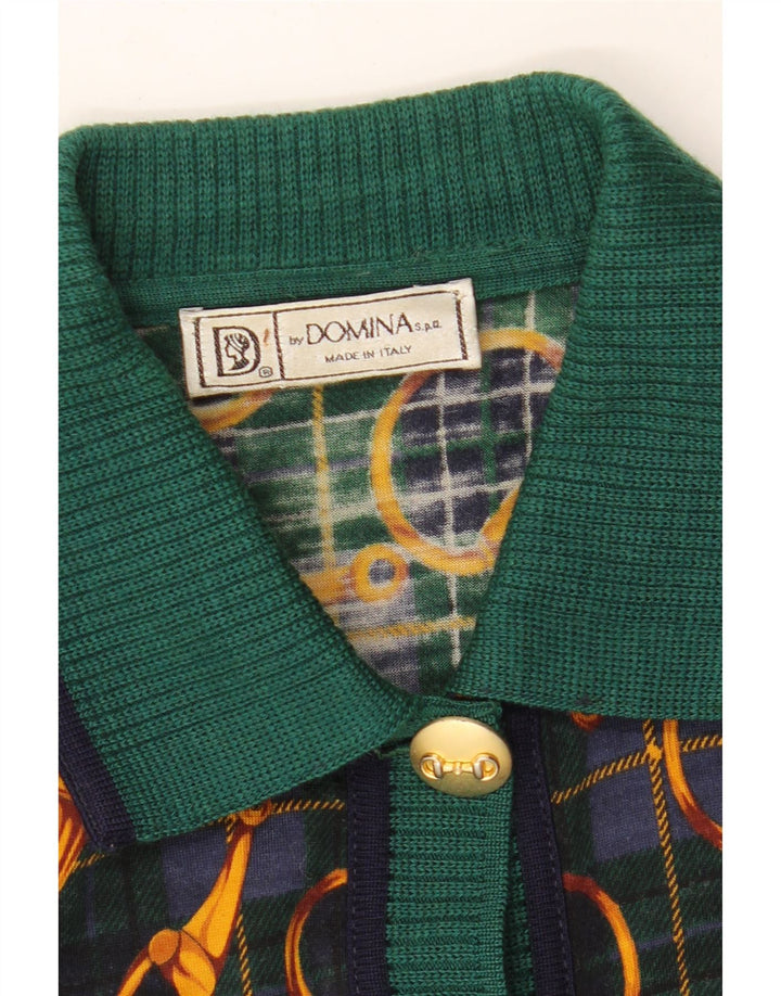 Suéter cardigã feminino com padrão abstrato DOMINA Reino Unido 20 2XL verde
