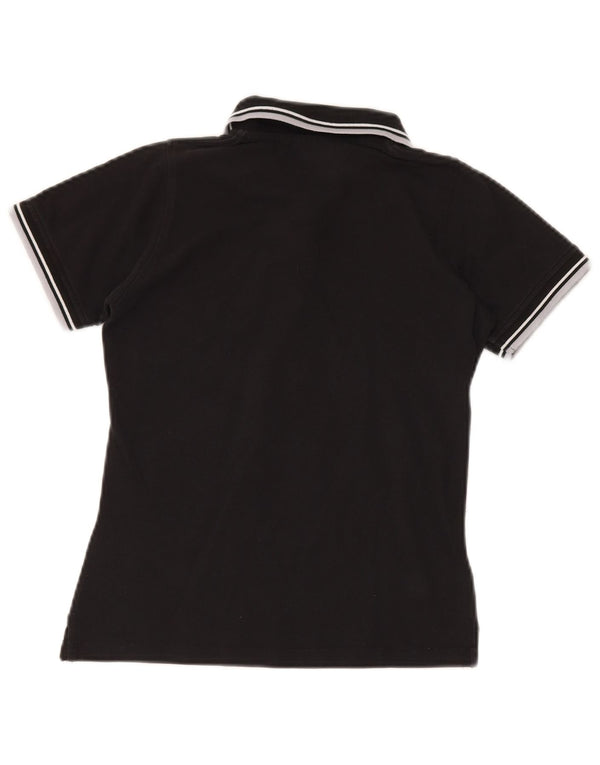 Diadora Womens Polo Shirt UK 10 Small Black Cotton