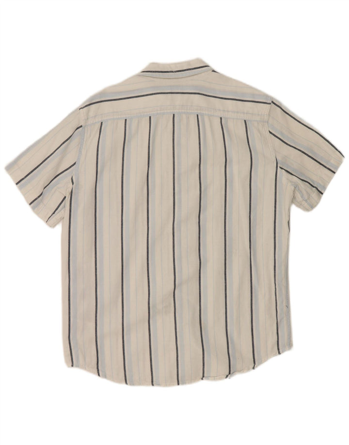 Camisa masculina de manga curta padrão Levi's com listras brancas médias de algodão