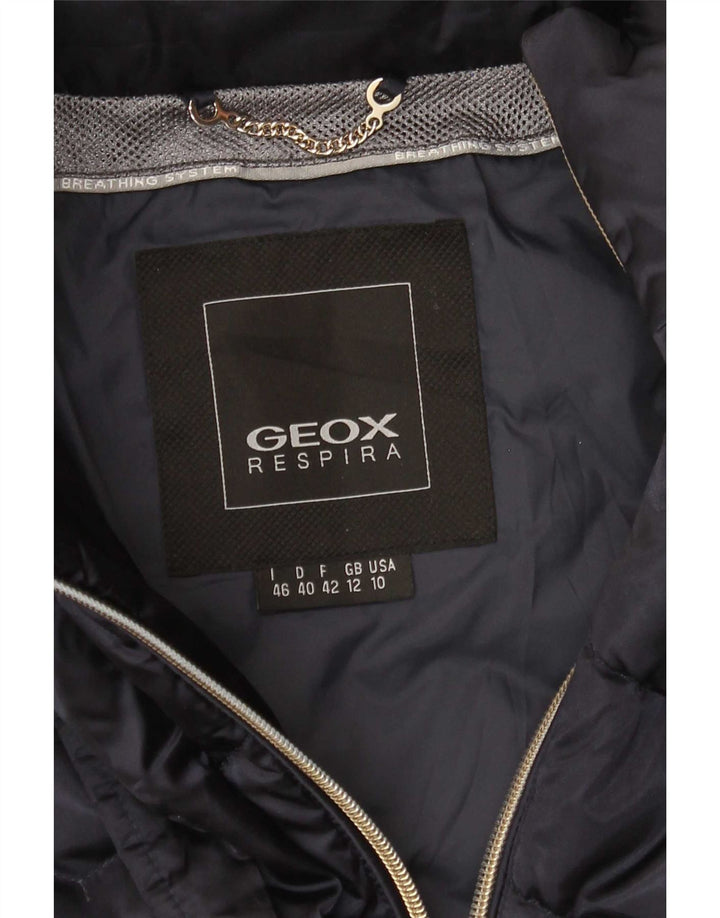 Casaco Geox Feminino Respira acolchoado UK 12 Médio Azul Marinho